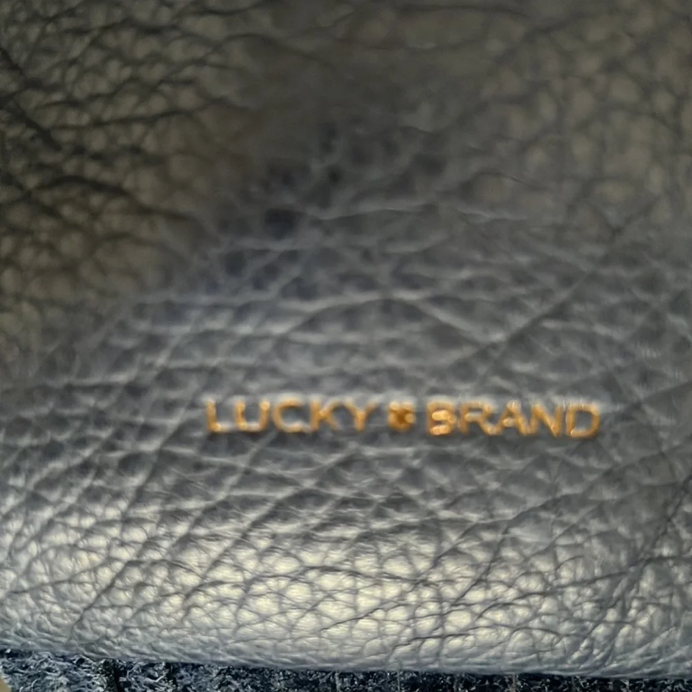 Lucky Brand Blue Fringed Leather Shoulder Bag